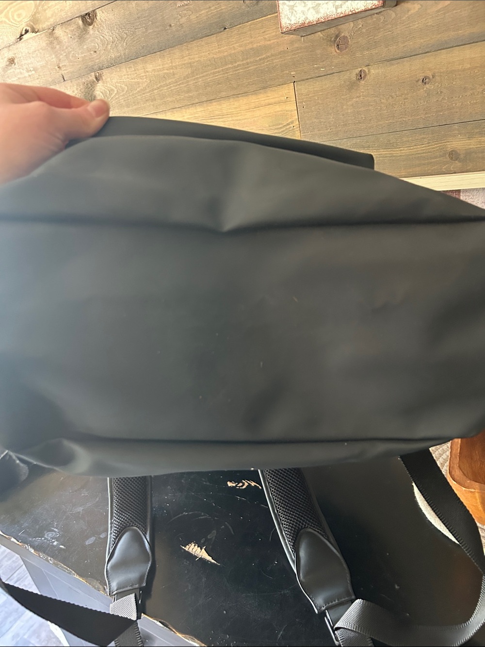 Hunter Black Backpack with Red-Trim Logo Patch - Picture 9 of 9
